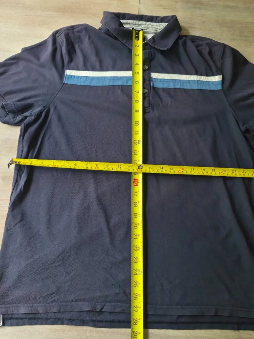 Banana Republic Polo Shirt Mens XL Blue Stripe Luxury Touch Cotton Knit